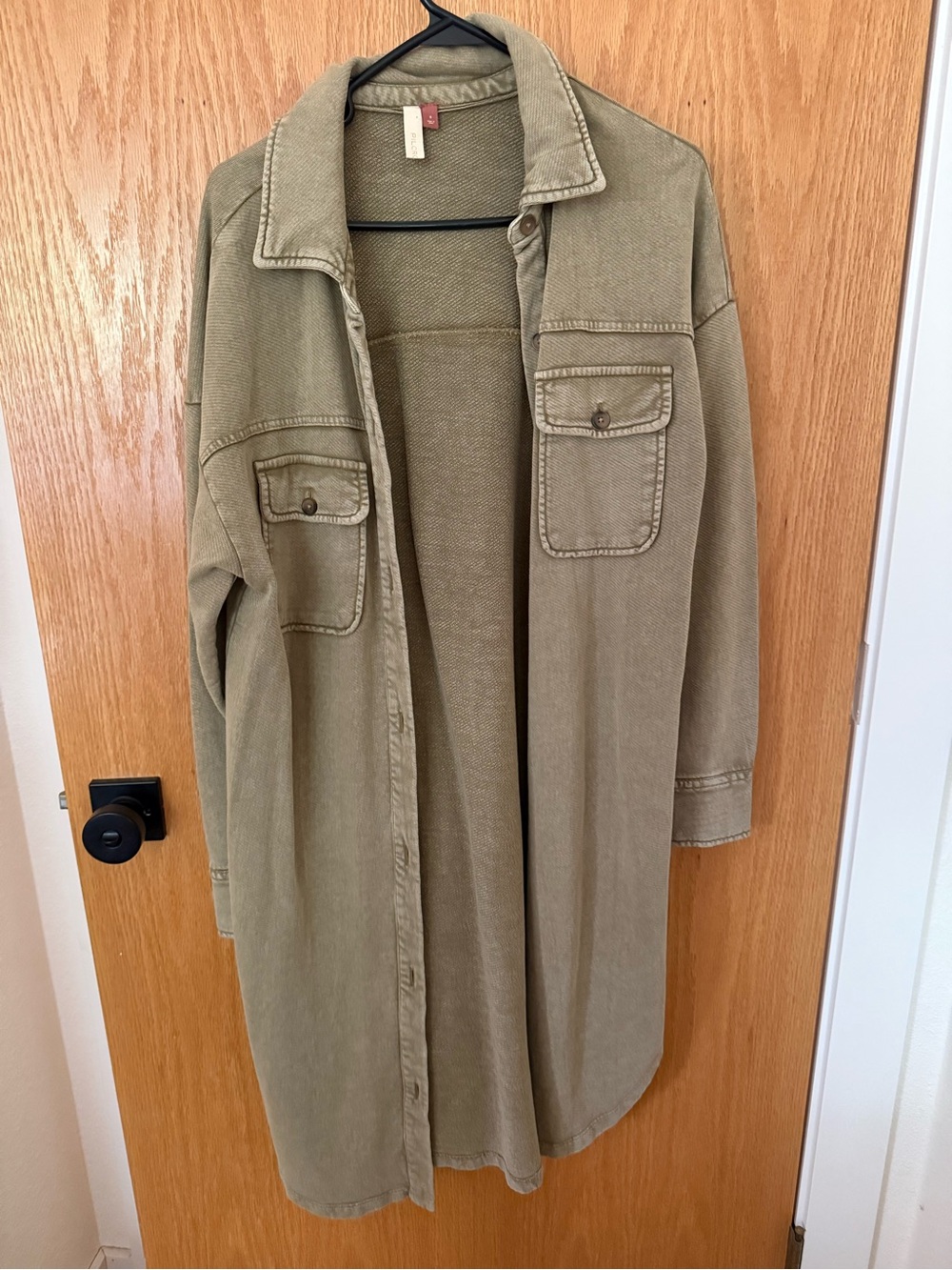Pilcro Olive Long Jean Shacket